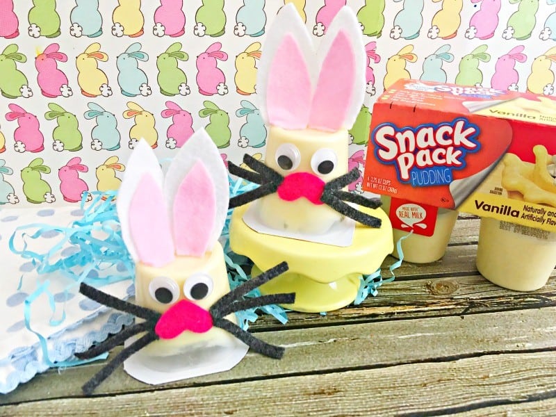 Bunny Pudding Cups - Easy Easter Craft & Treat Idea for Kids