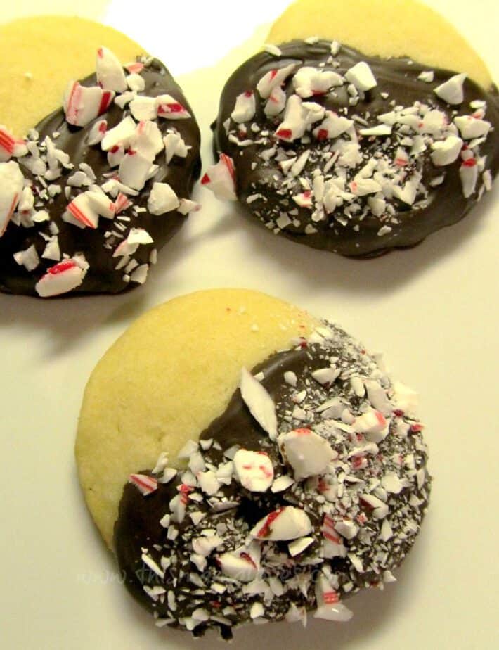 12 Days of Christmas Cookies: Chocolate Dipped Peppermint Shortbreads ...