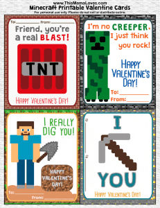 Printable Minecraft Valentines - This Mama Loves