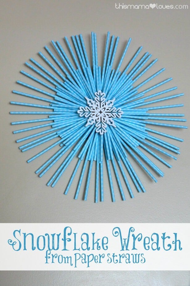 Snowflake Wreath from Paper Straws