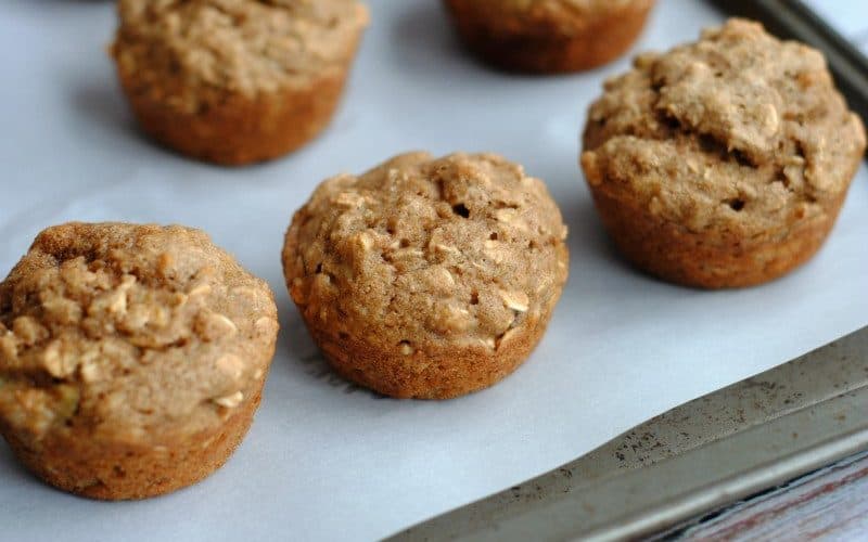 Oatmeal Banana Applesauce Muffins horiz