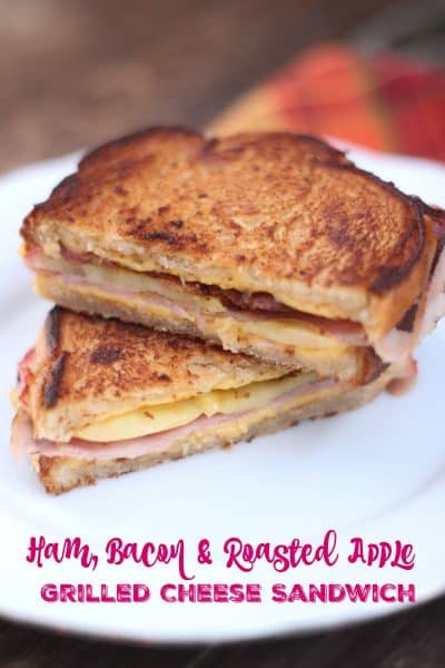 Ham, Bacon & Roasted Apple Grilled Cheese Sandwich - This Mama Loves