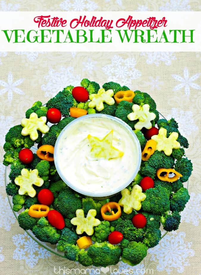 Festive Holiday Appetizer: Vegetable Wreath - This Mama Loves