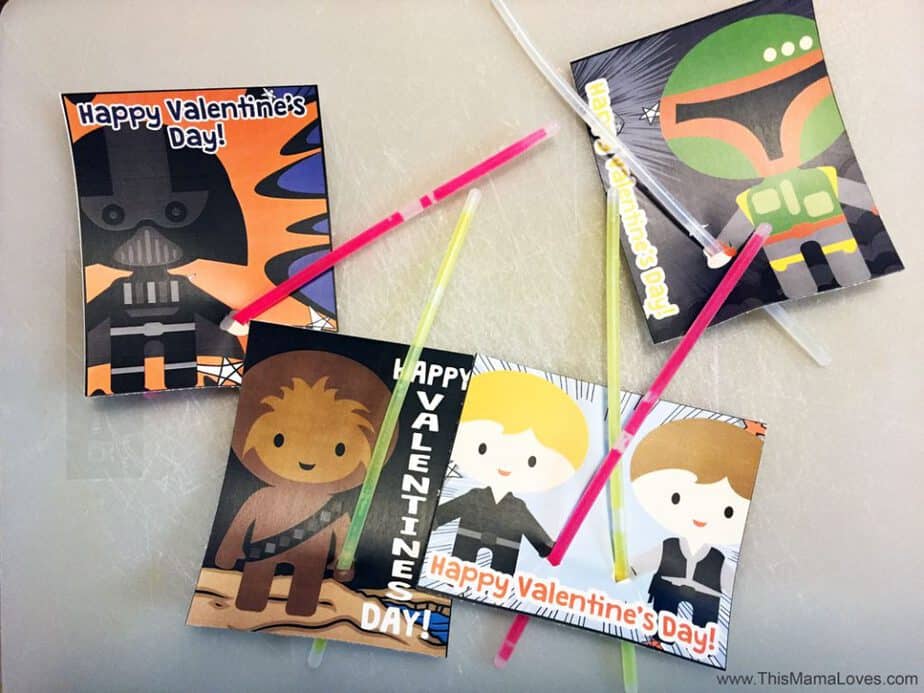 Star Wars Non Candy Valentines: Light Saber Cards - This Mama Loves