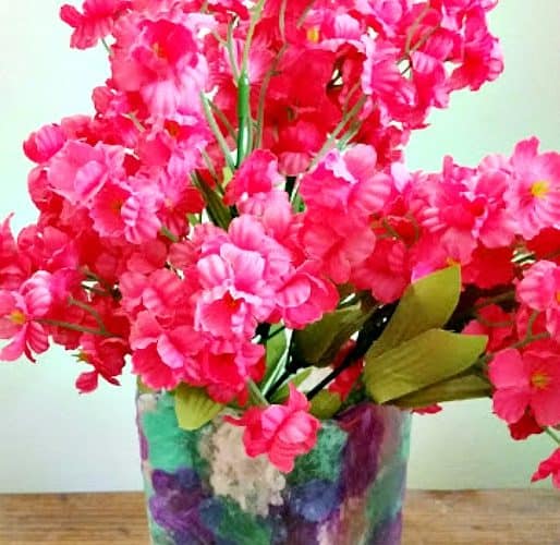 tissue paper vase craft mothers day hero