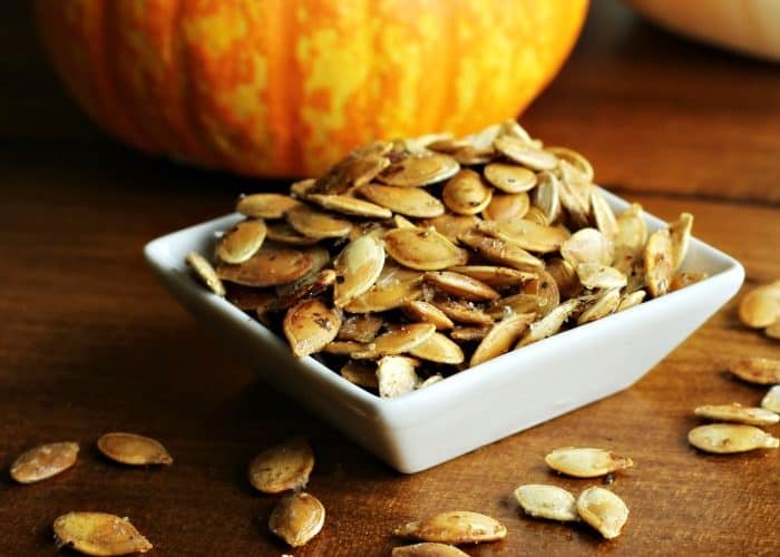 Coconut Oil Roasted Pumpkin Seeds with Basil, Lime, and Sea Salt