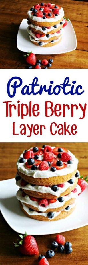 Patriotic Triple Berry Layer Cake - This Mama Loves