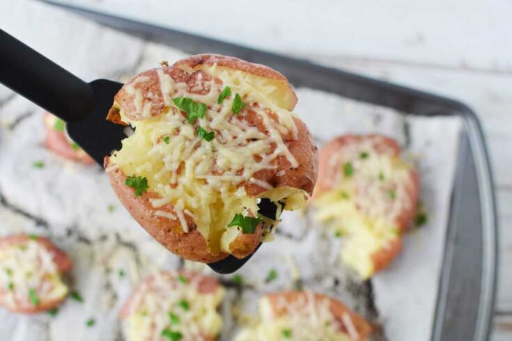 Garlic Parmesan Smashed Potatoes